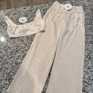 Princess Polly Satin Set (Pants + Crop Top)